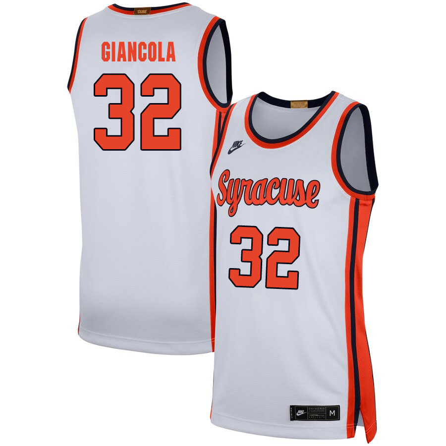 2020 Men #32 Nick Giancola Syracuse Orange College Basketball Jerseys Sale-White